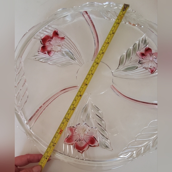 14" Colored Glass Cake Platter - Mikasa 'Satin Orchard' ca. 1994-1995 - Picture 3 of 8